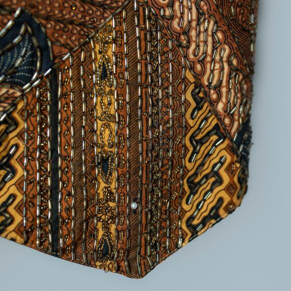 Ana Mori Vintage Beaded Vest - Made in Indonesia - Bold Ethnic Print - O/S - Picture 10 of 10